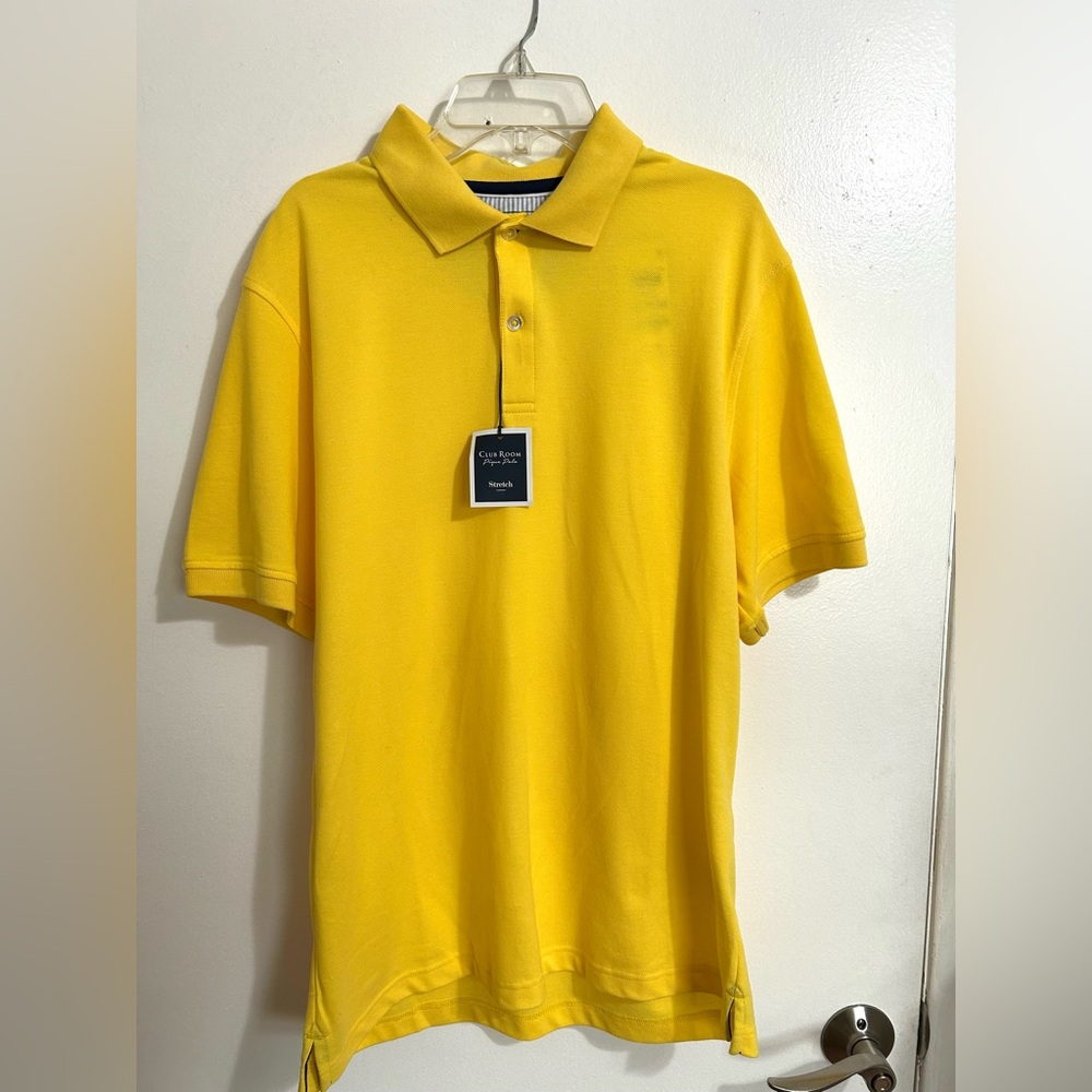 NWT Men’s Yellow‎ Charter Club Polo Shirt size medium